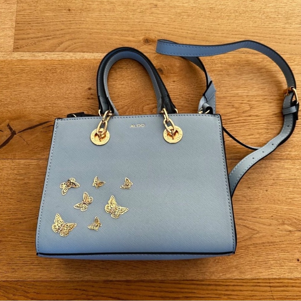 Aldo Pitari Butterfly Small Tote Bag in Blue